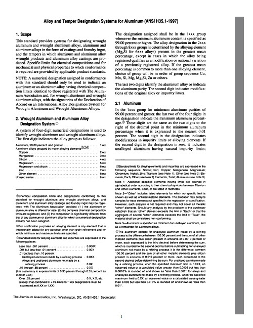 ASTM R0067 Alloy and Temper Designation Systems for Aluminum (ANSI