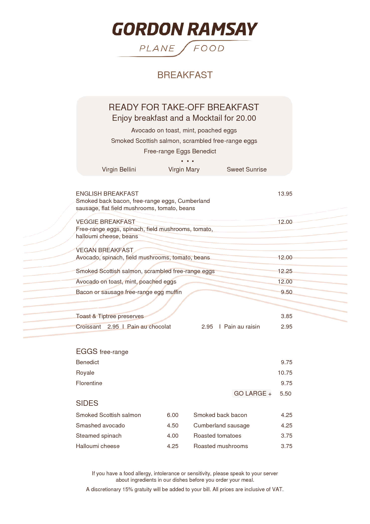 Menus Plane Food Gordon Ramsay Restaurants