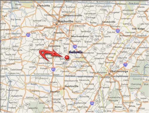 Map Directions Gordonview Farm Shelbyville Tennessee