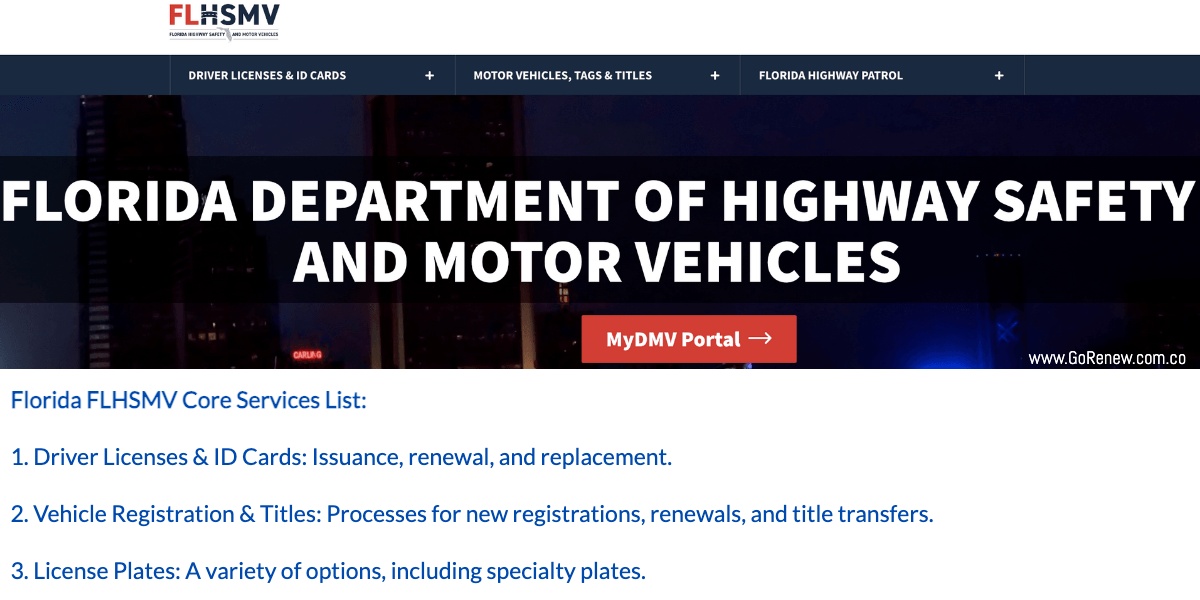 Florida DMV (FLHSMV) Services, Appointments, and Online Portal
