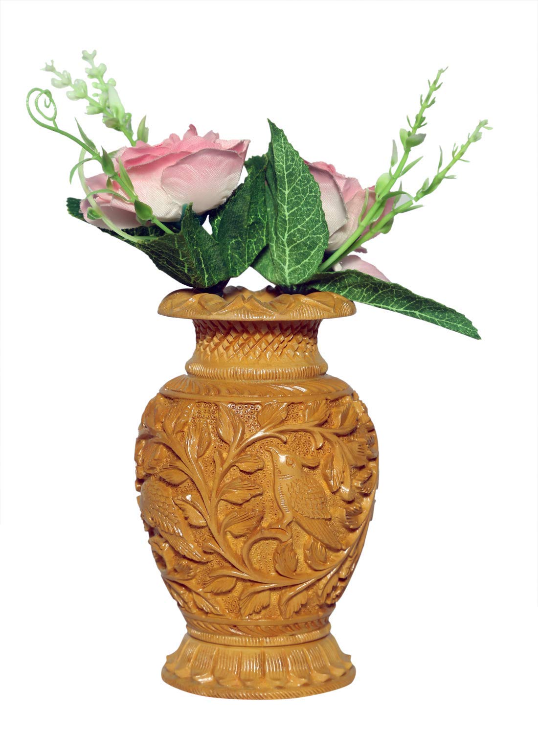 Gorevizon Wooden Flower Vase Flower Pot Decorative Items Antique Flower vases for Home Office