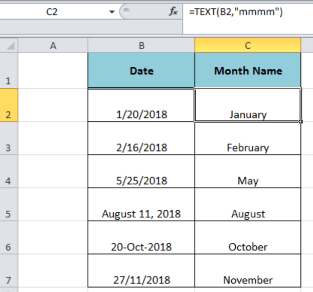How To Get Month Name In Pivot Table