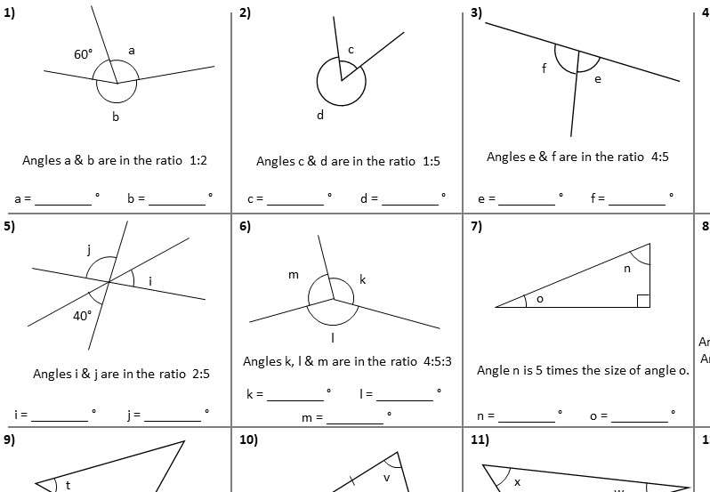 Simple Angle Facts Worksheet Alv Daily