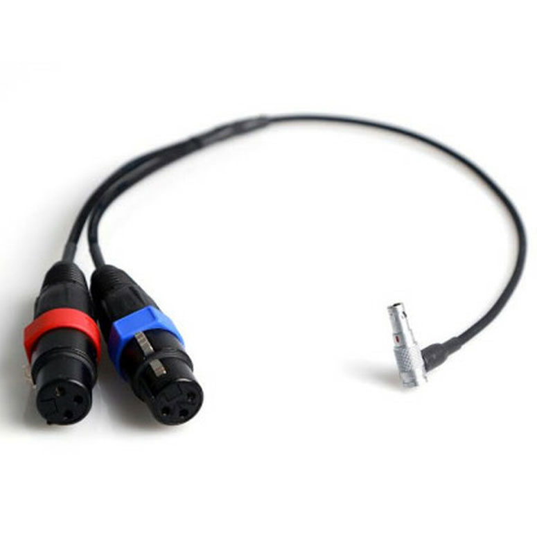 Dual XLR3F to Mini RightAngle Lemo5 Cable Gotham Sound