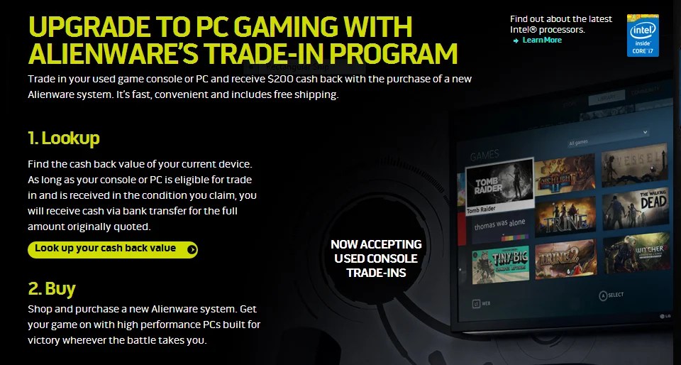 Alienware Fights NextGeneration Consoles with LastGeneration TradeIns