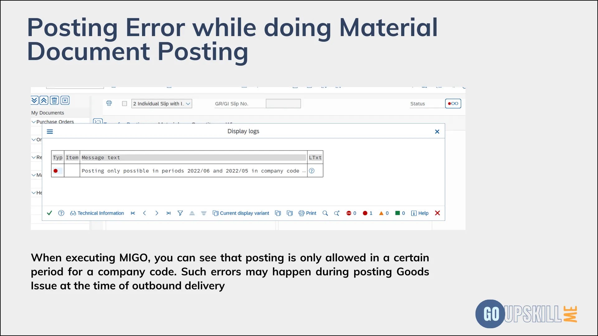 Posting only possible in periods for Company Code (Solved) GoUpSkill Me