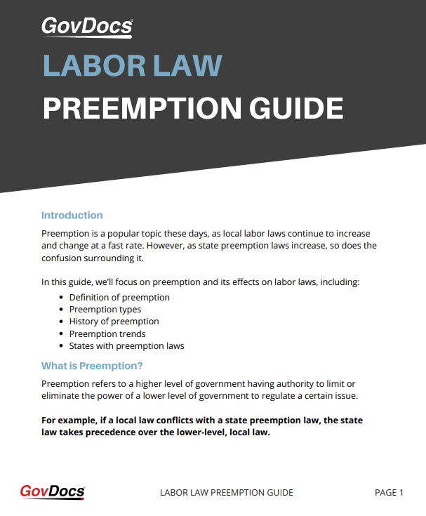 Labor Law Preemption Guide GovDocs