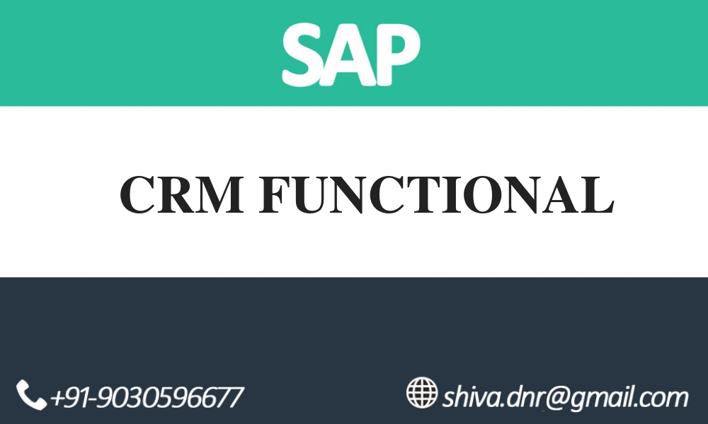 SAP CRM FUNCTIONAL VIDEO TUTORIALS