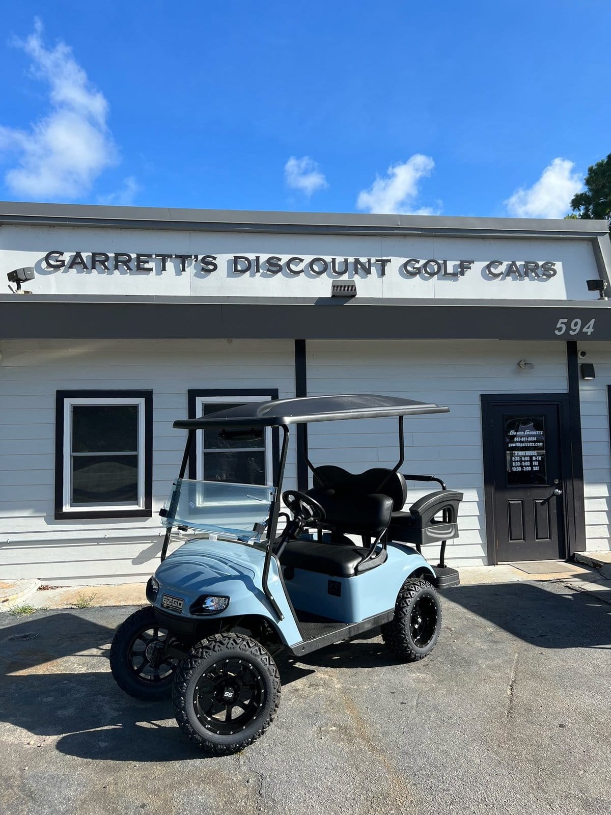 #012 - EZGO OCEAN GREY TXT 48V - Go With Garrett's Golf Cars