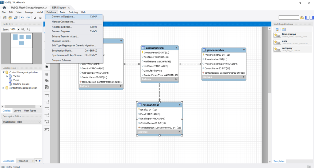 Designing Database Schema Using MySQL Workbench Software Artist