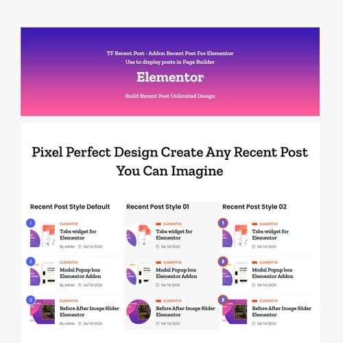 Recent Posts Elementor Addon Plugins GPLBOT
