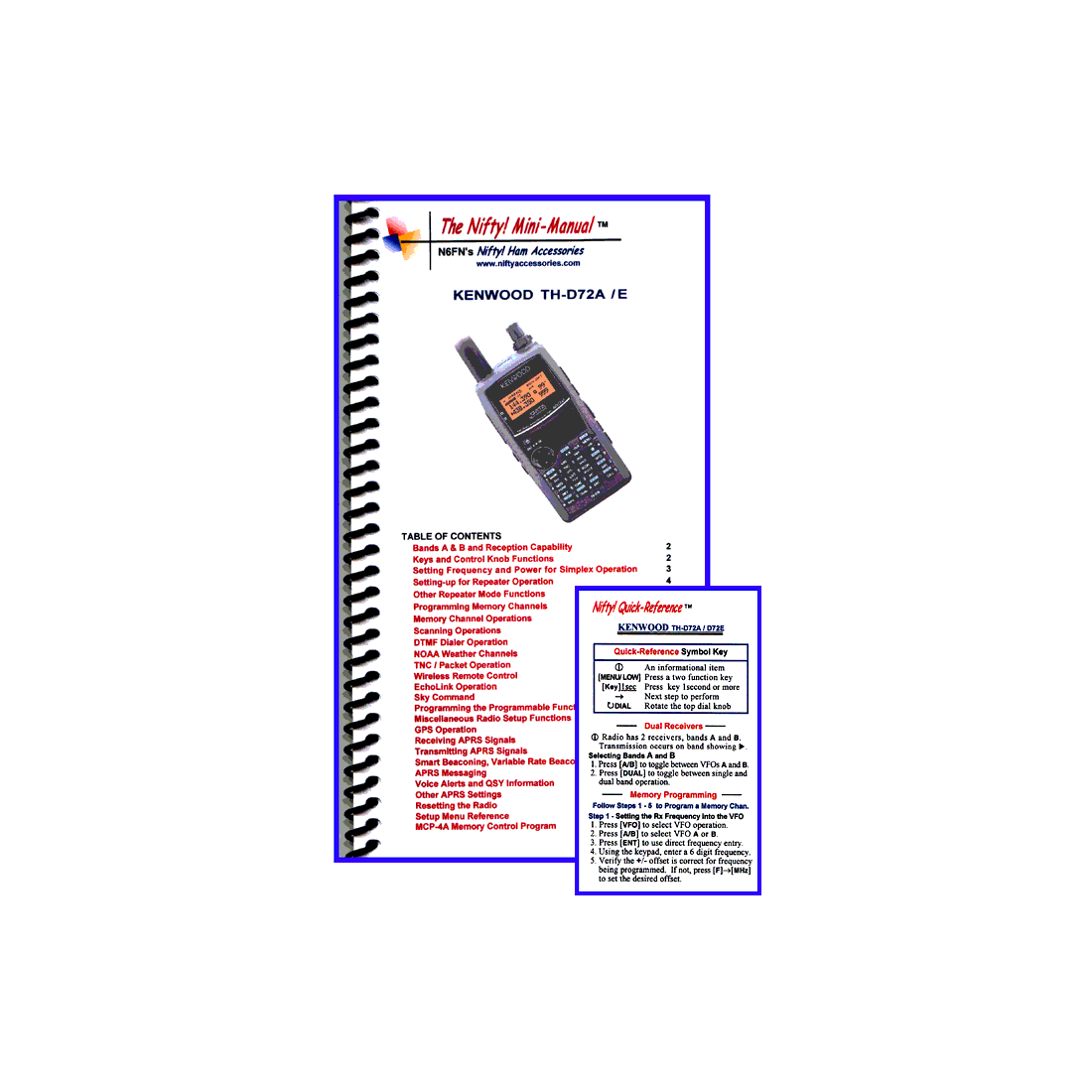 Amateur Radio Books Nifty Mini Manual and Card Combo for Kenwood TH