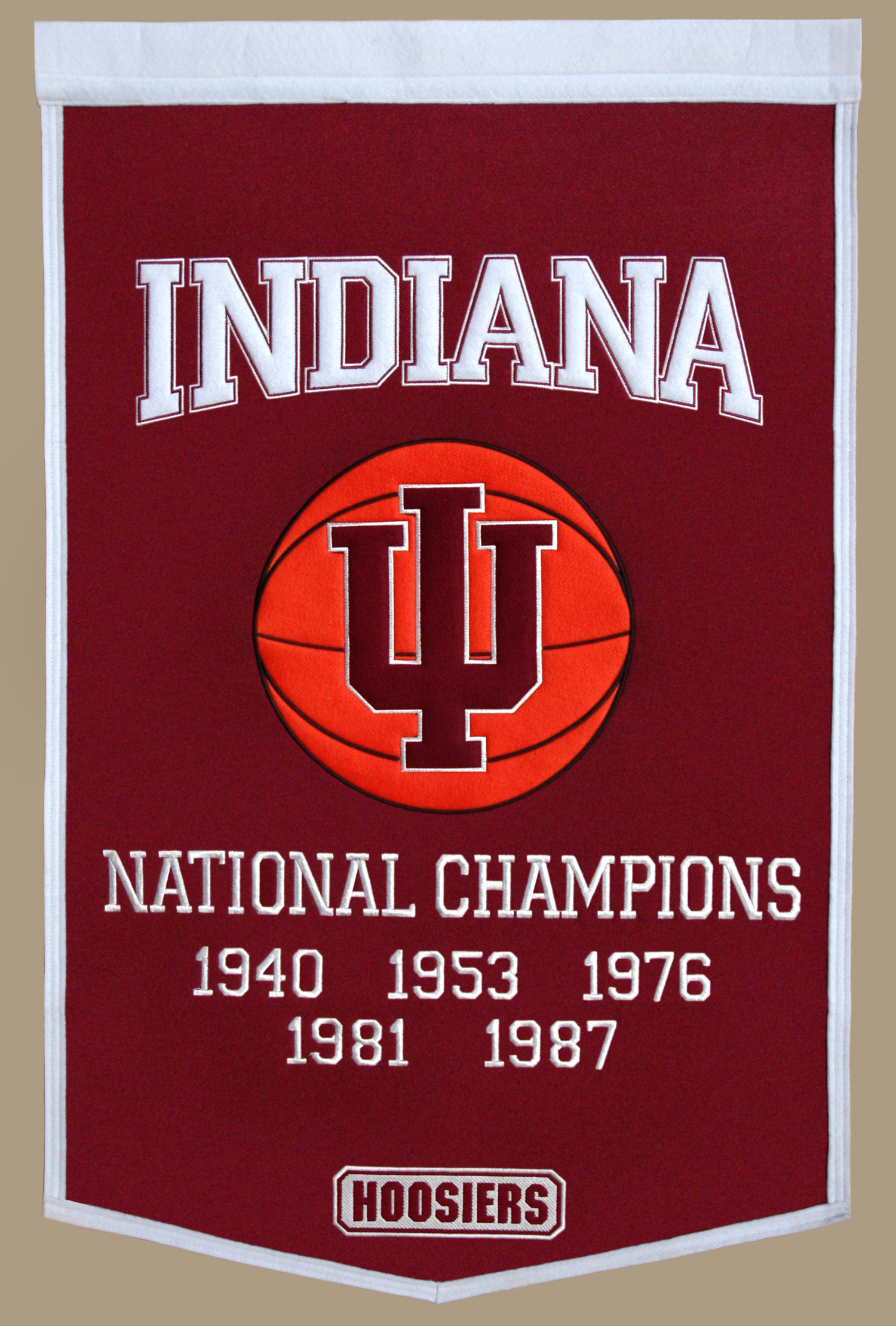 Indiana U. Basketball Championships Wool Banner 24 x 36 GPS Sports