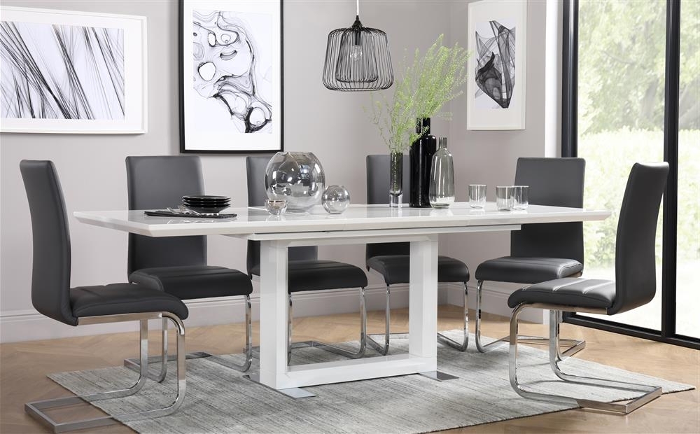 20 Collection of Extending White Gloss Dining Tables