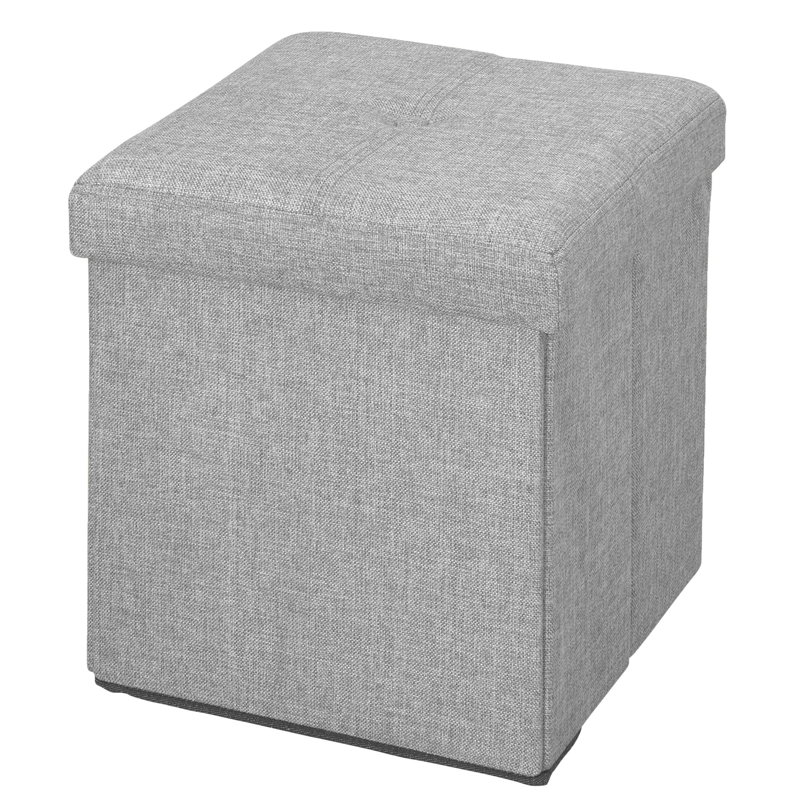 Top 10 of Solid Linen Cube Ottomans