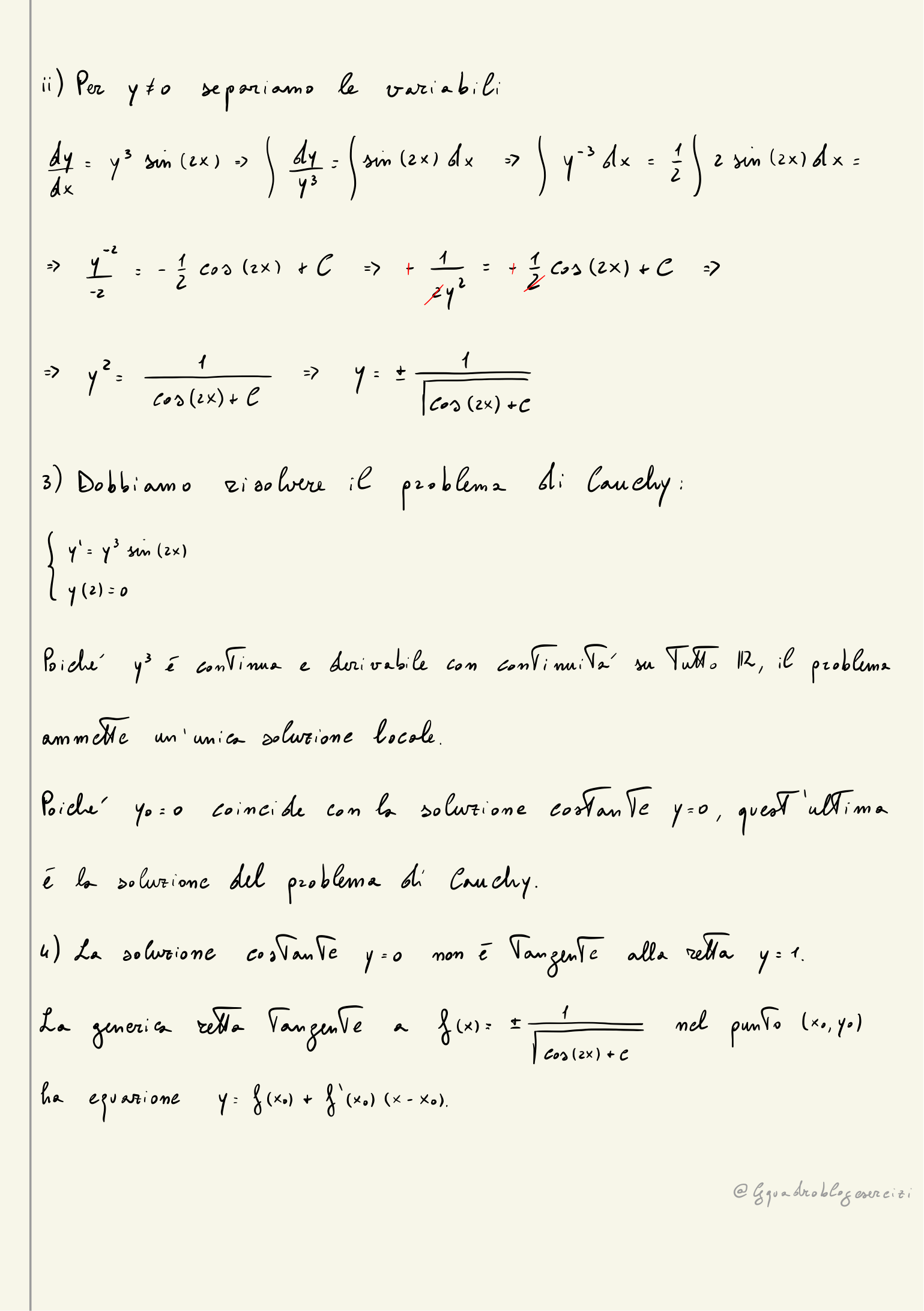 Equazioni differenziali ordinarie del I ordine Gquadroblog