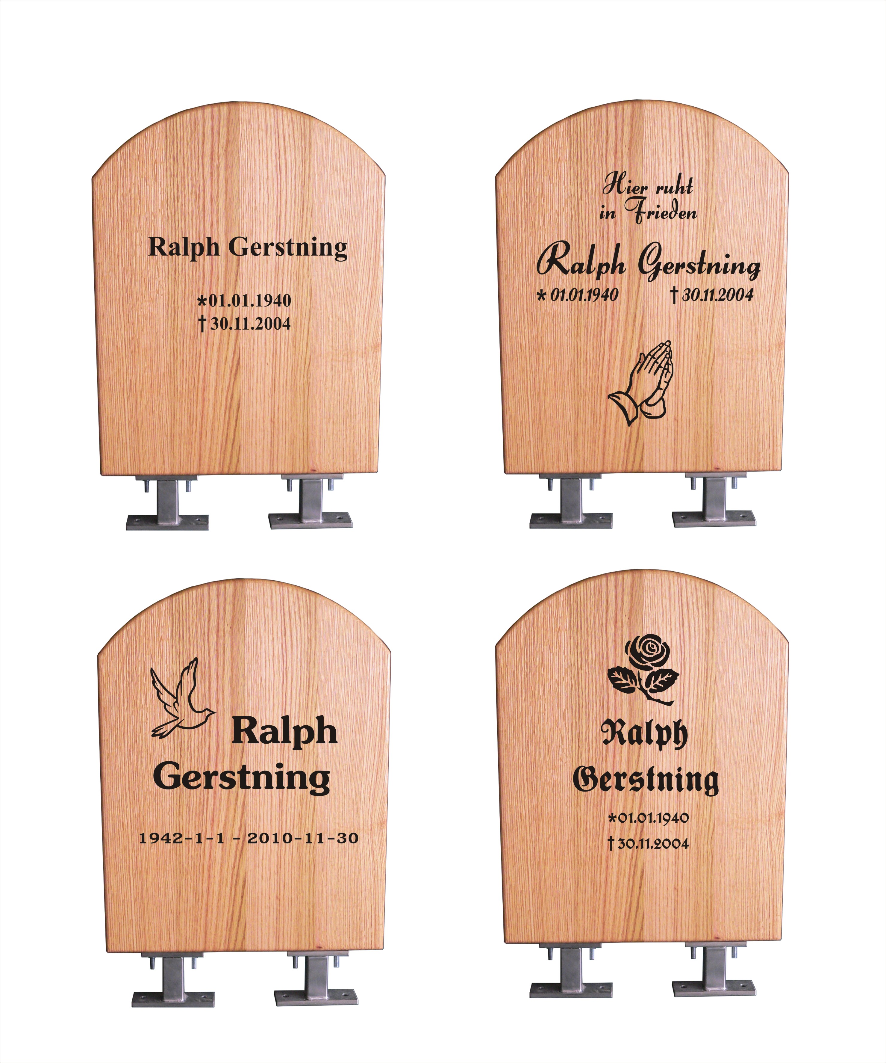 Grabmale aus Holz, Holzgrabmale graviert günstig online kaufen
