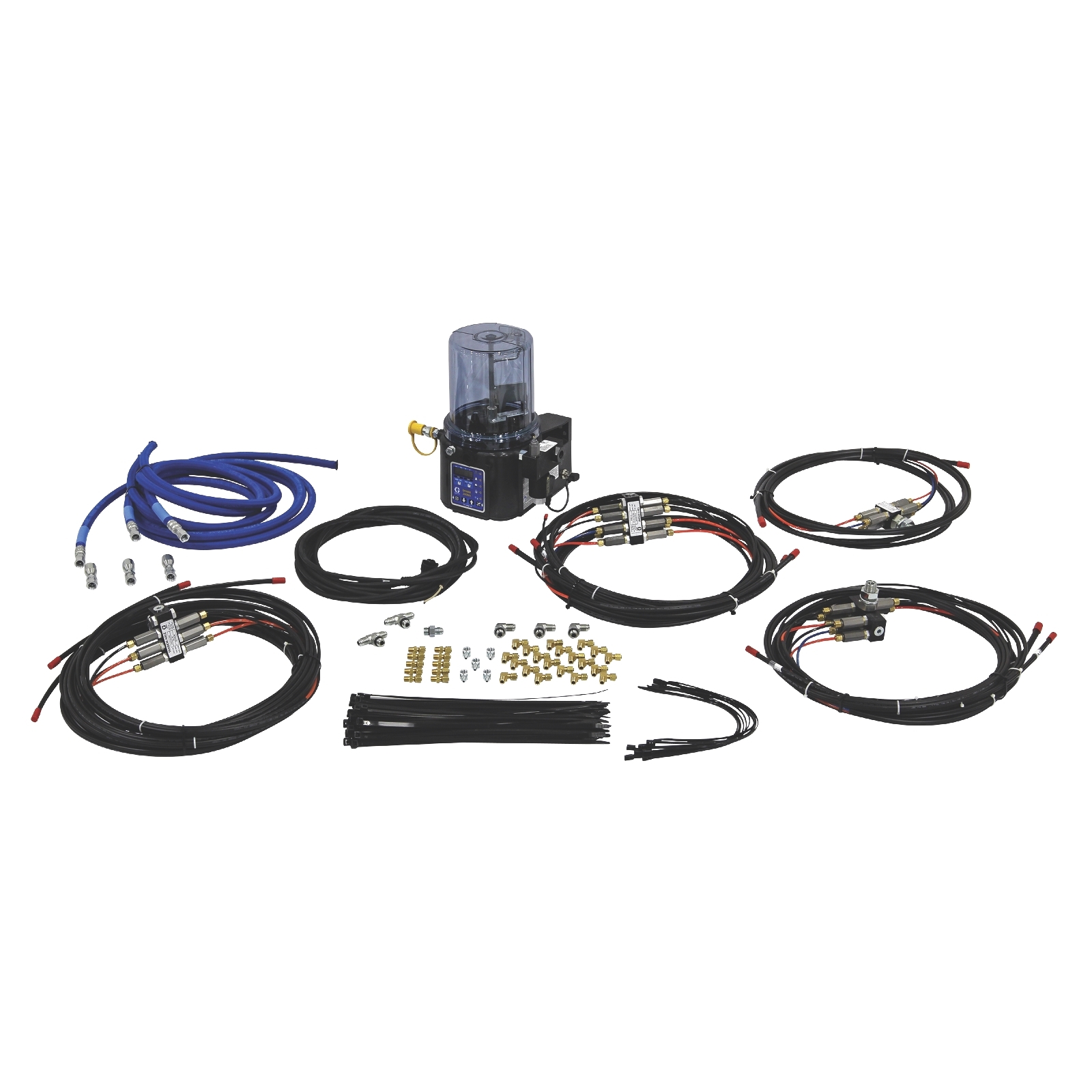 Electric Grease Jockey System Install Kits Greaseable Spring Pins, Drum Brakes, 6x4 Tandem