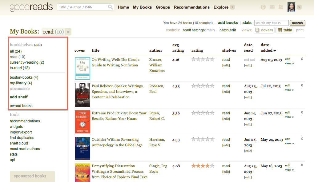 Cataloging your Library with Goodreads GradHacker