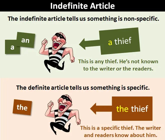 Indefinite Article Explanation and Examples
