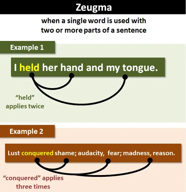Zeugma Explanation and Examples