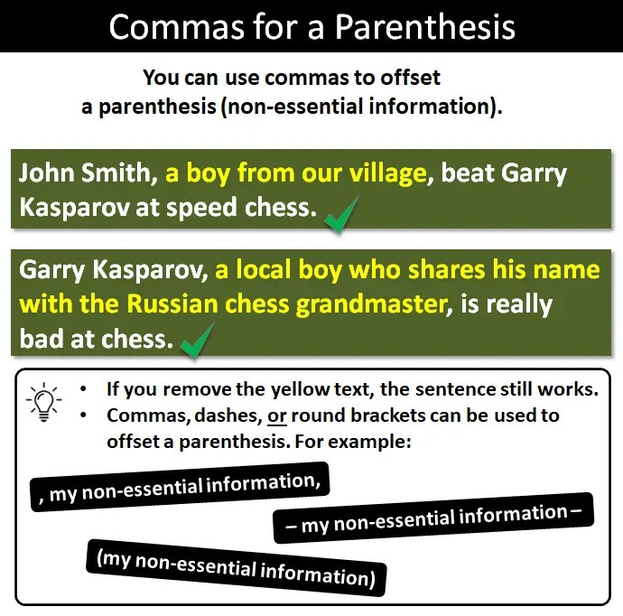 Commas for Parenthesis