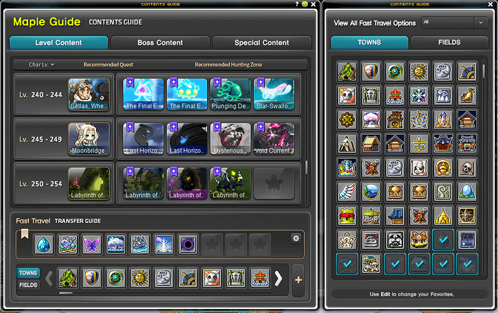 Level Content Guide MapleStory Grandis Library