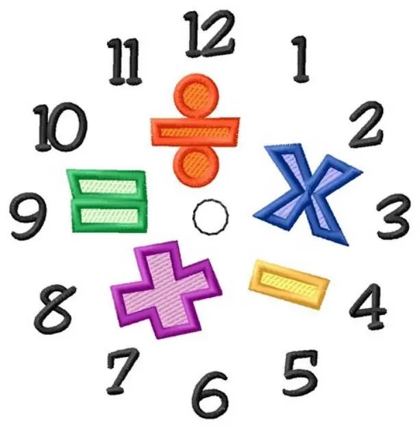 Math Clock Machine Embroidery Design Embroidery Library at