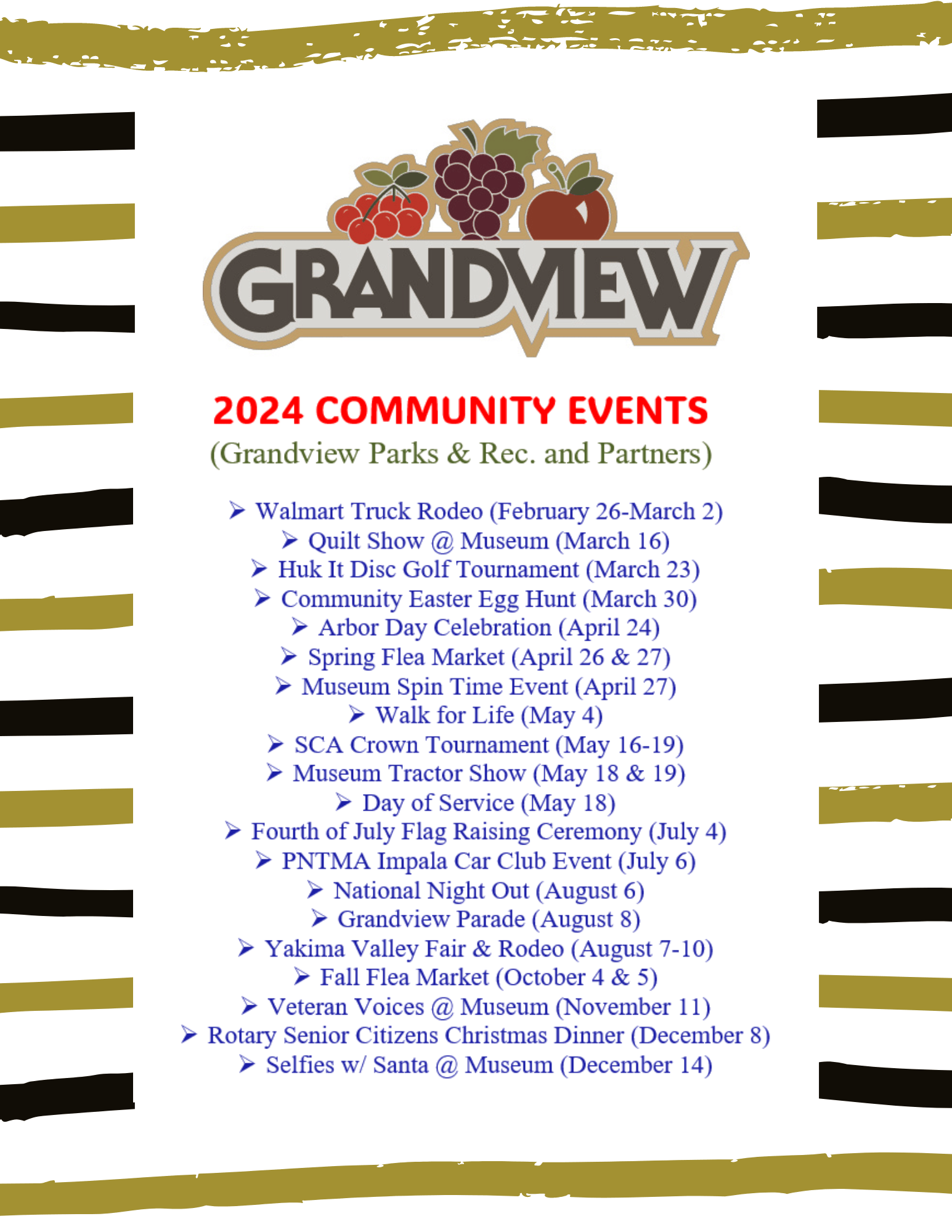 Calendar Grandview, Washington