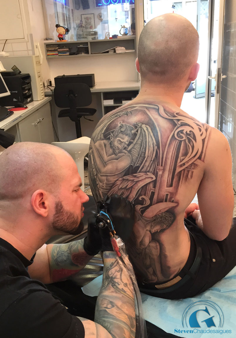 Tatouage Dos Complet Par Steven Chaudesaigues Graphicaderme Tattoo