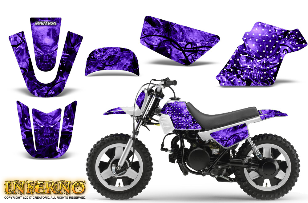 YAMAHA PW50 CREATORX GRAPHICS KIT DECALS INFERNO PURPLE eBay