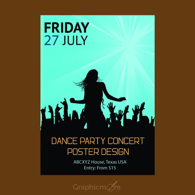 Concert Party Flyer or Poster Design Free Vector File