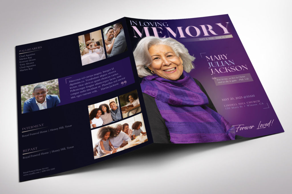 Magazine-Style Funeral Program Canva Template