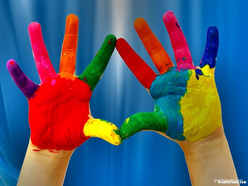 Painted Hands Background