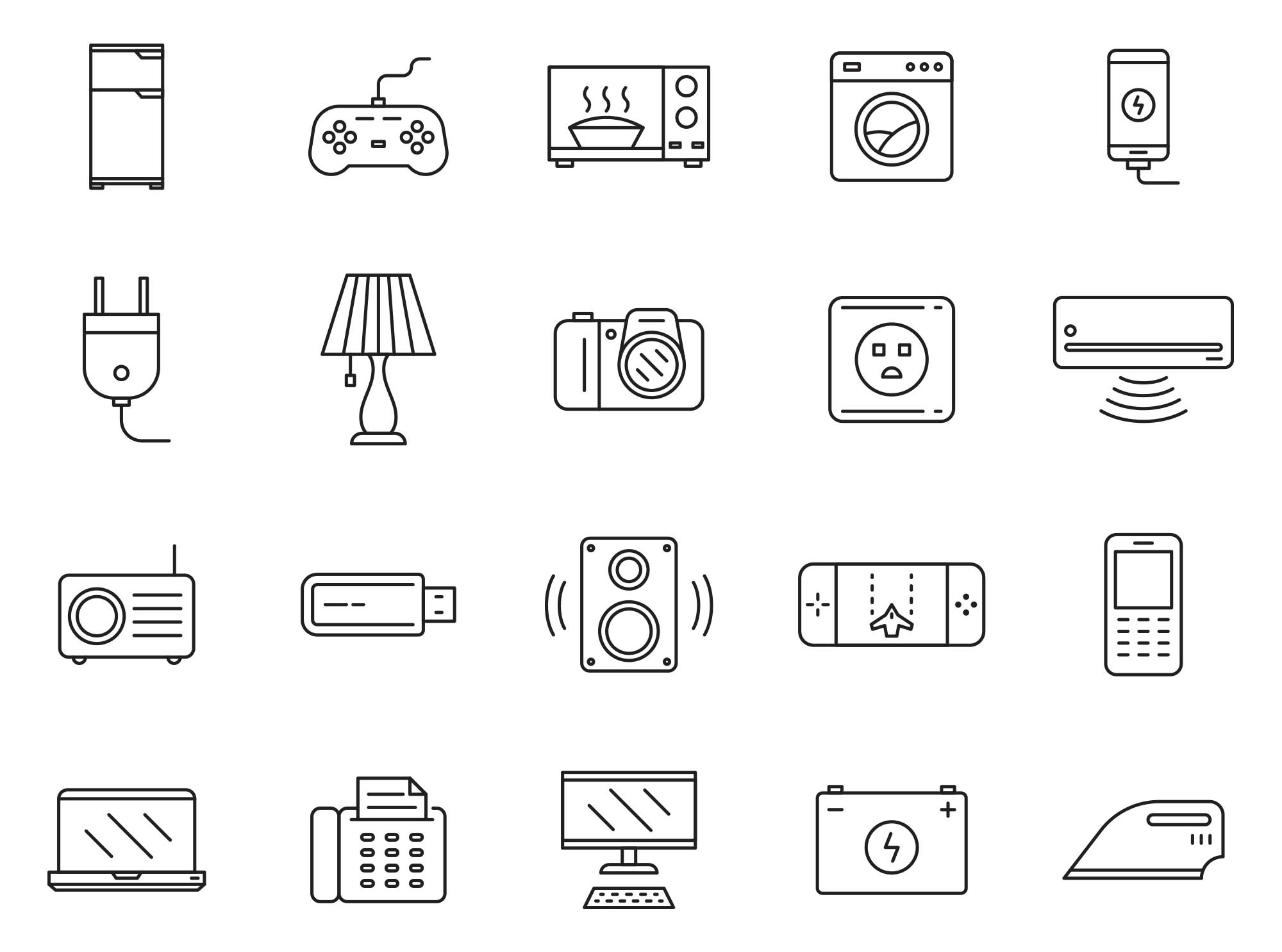 80 Electronics Vector Icons