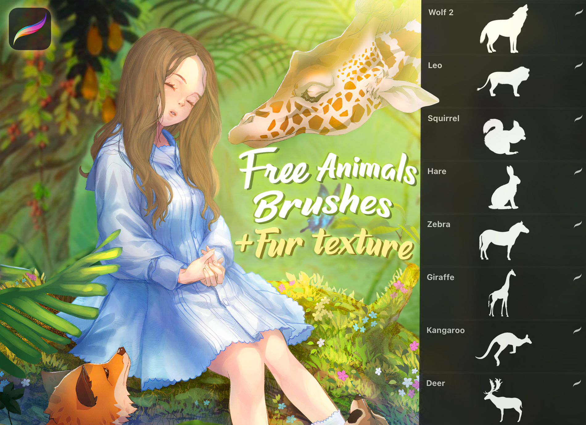 Animals Procreate Brushes, Fur Texture GraphicsBunker