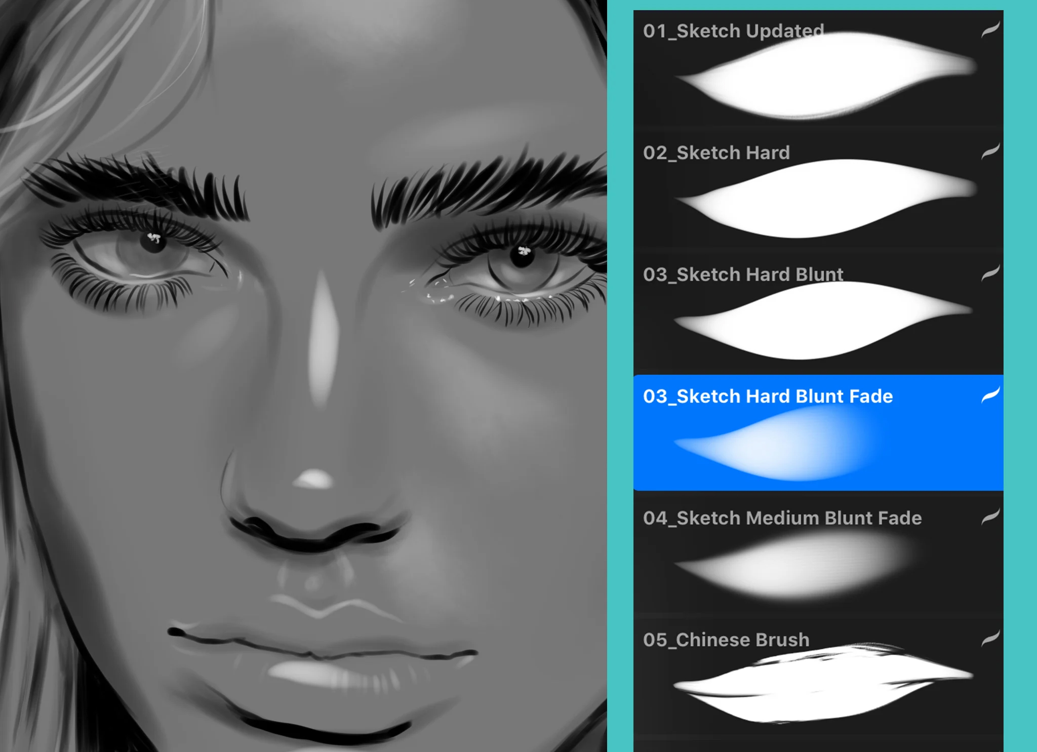 Sketch Procreate Brushes + Tutorial GraphicsBunker