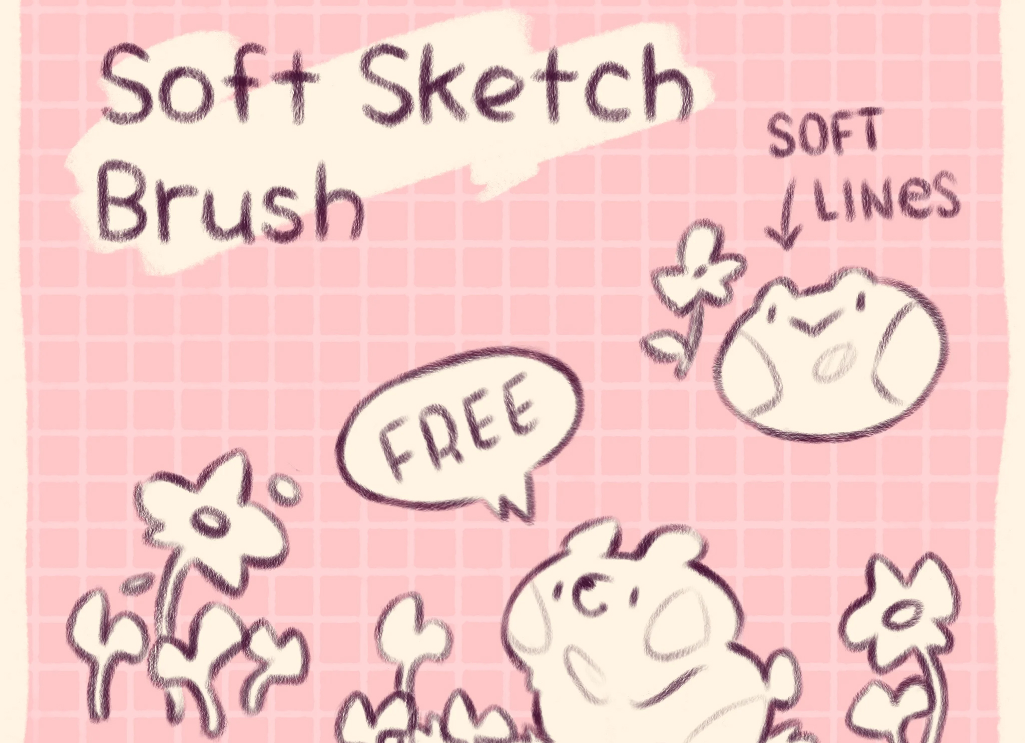 Soft Sketch Procreate Brush GraphicsBunker