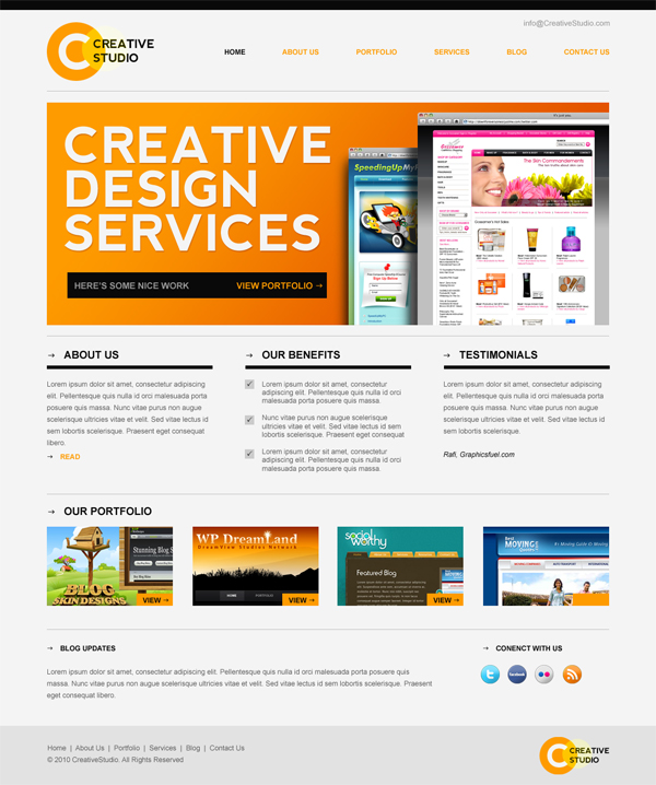 Free xHTML/CSS website template GraphicsFuel