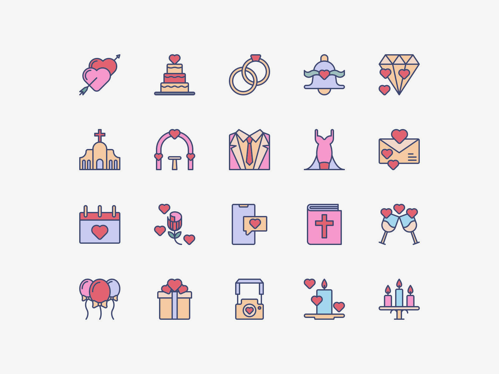Wedding Icons Pack Graphicsfuel