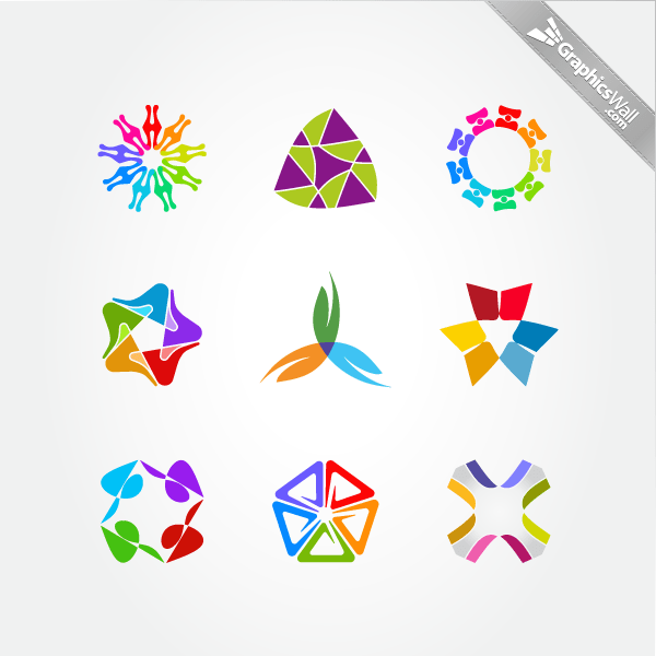Free Colorful Logo Design Elements Set 05 GraphicsWall