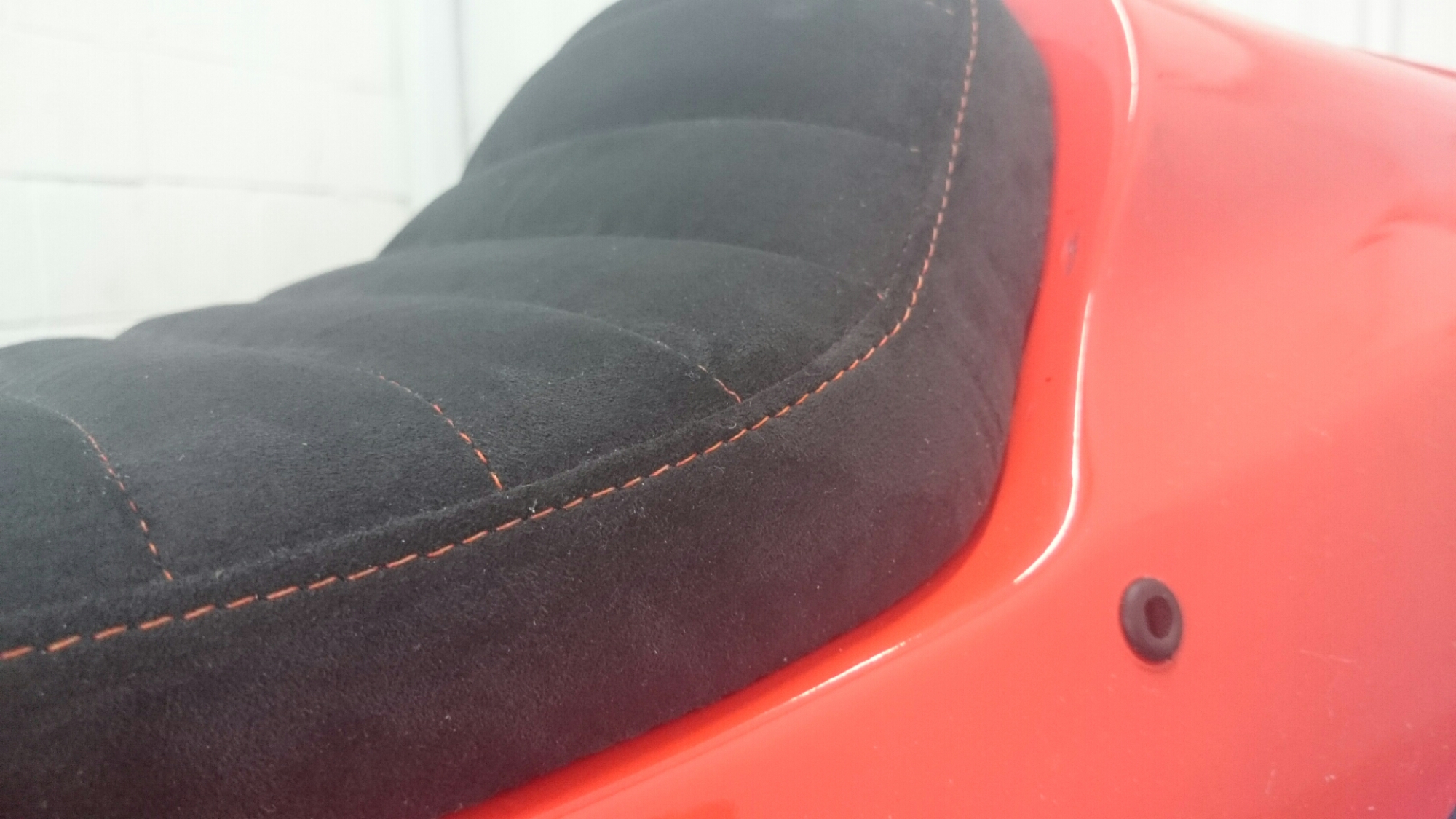 2015 Sportster suede motorcycle seat Grateful Threads Custom Upholstery