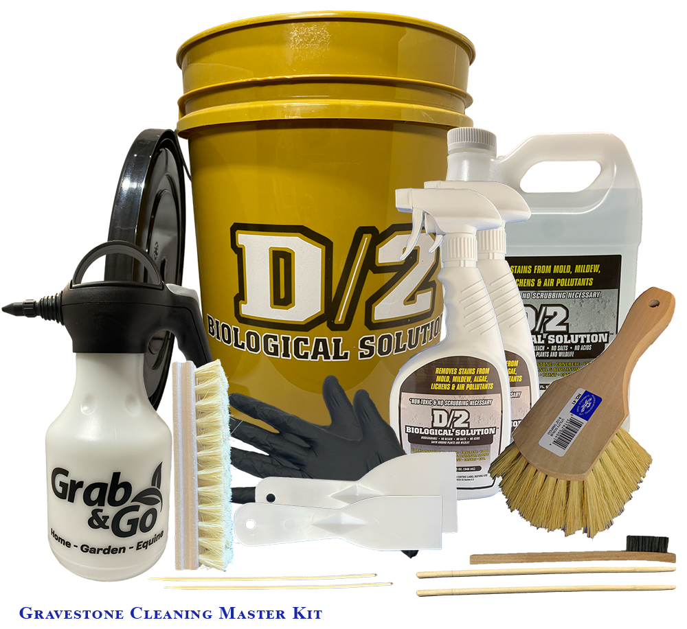 Gravestone Cleaning Kit Master (1 Gallon & 2 Quarts of D/2 Biological