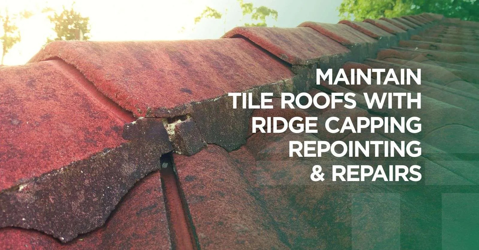 Maintain Your Tile Roof with Ridge Capping Repointing & Repairs GRD