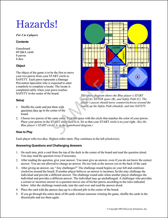 Hazards Learning Game