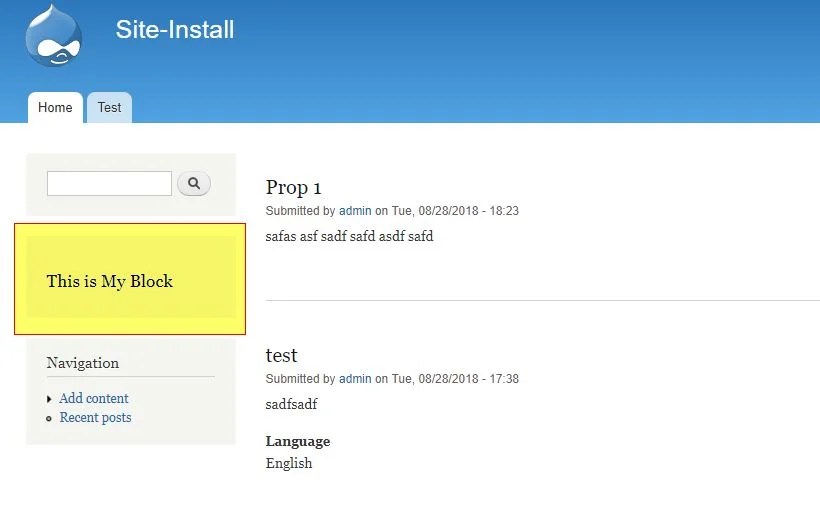 Drupal 7 Creating block programmatically Greater Than 0