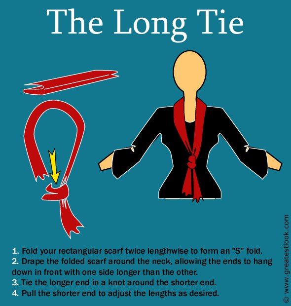 How to fold a scarf to create a long tie