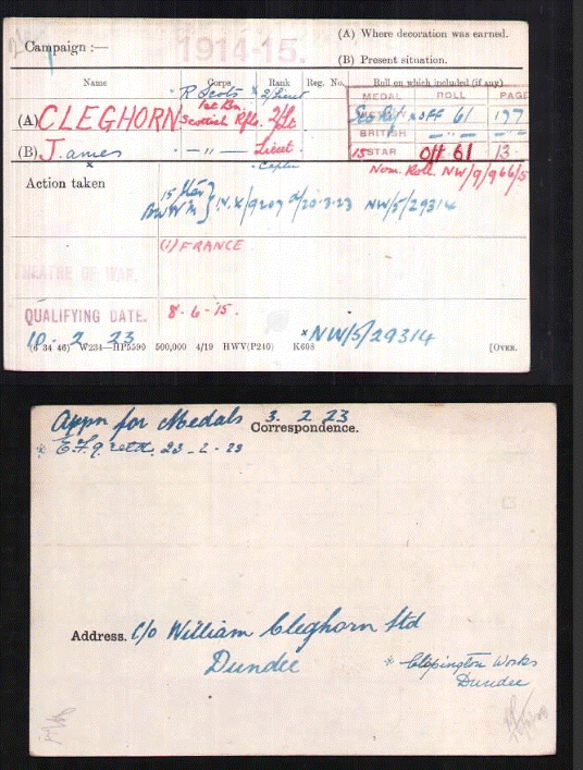 James Cleghorn Great War Dundee This is Dundee's story of those