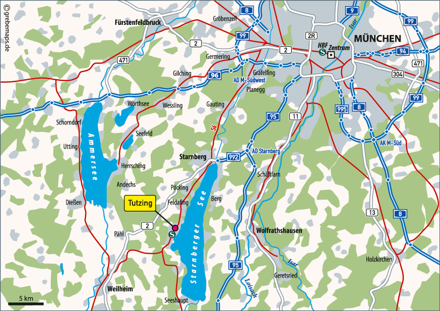 Karte Tutzing Tutzing / München grebemaps® Kartographie