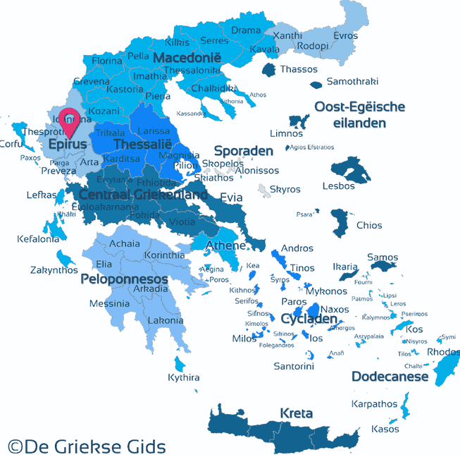 Epirus Griekenland Kaart Europa Epirus Epirus Greek Mainland Greece